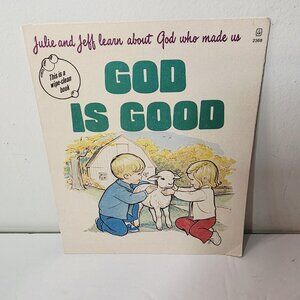 Vtg 1975 God is Good Wipe Clean Religious Kids Story Book Standard Publishing